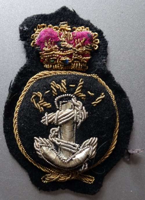 WW I UK Royal Naval Bullion Wire Cap Badge