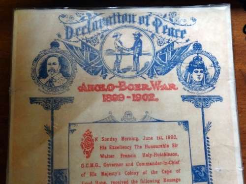 Declaration of Peace Anglo Boer War Copy
