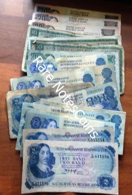 Various South African Denomination Notes For Resale R232 Face Value