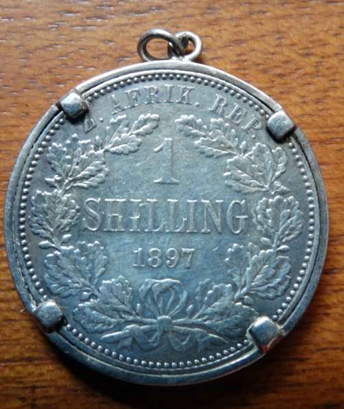 1897 ZAR Shilling in Silver Bezel
