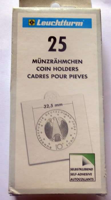 32.5 mm Self Adhesive Coinholders Box of 25