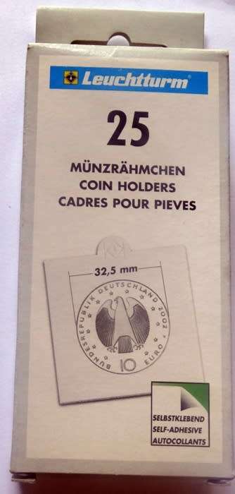 32.5 mm Self Adhesive Coinholders Box of 25