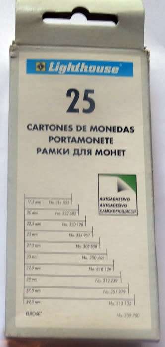 32.5 mm Self Adhesive Coinholders Box of 25