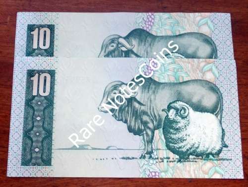 2 Unc TW De Jongh Ten Rand Notes A/E C54 745898