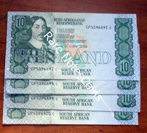 4 Seq C Stals Ten Rand Notes A/E CP5396897 - 960