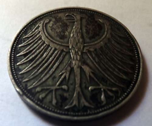 1951 German 5 Mark in Silver