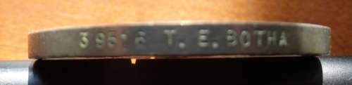 WW2 1939 - 1945 Medal to TE Botha
