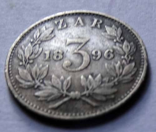 1896 ZAR Tickey Mintage 166 480