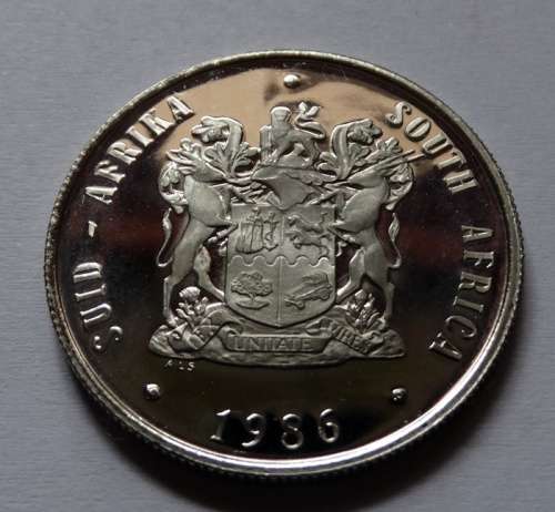Proof 1986 South African Nickle R1