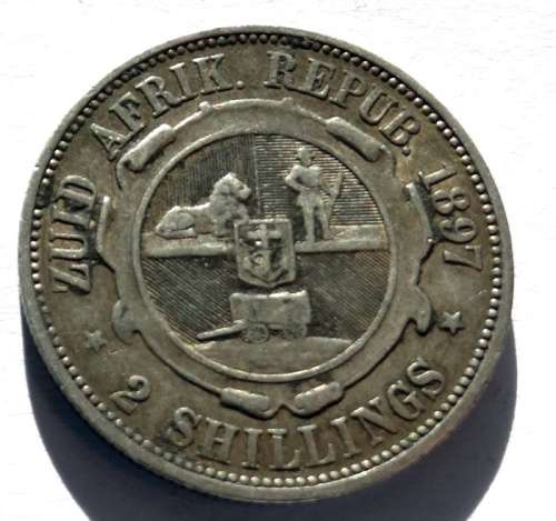 1897 Last Issue ZAR Two Shilling