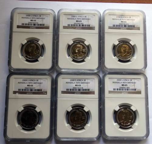 6 Mandela 2008 MS65 Coins Worthless Bid per Coin