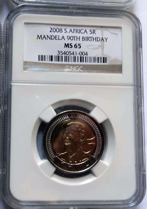 6 Mandela 2008 MS65 Coins Worthless Bid per Coin