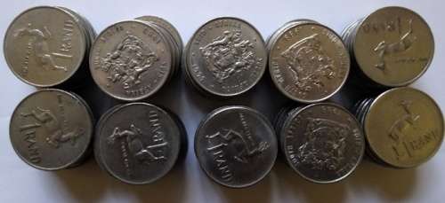 South African R1 Nickle Coins 100 available. One bid takes all
