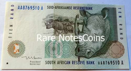 Unc Ten Rand Type 18 T Mboweni AA 1st Issue Banknote E/A