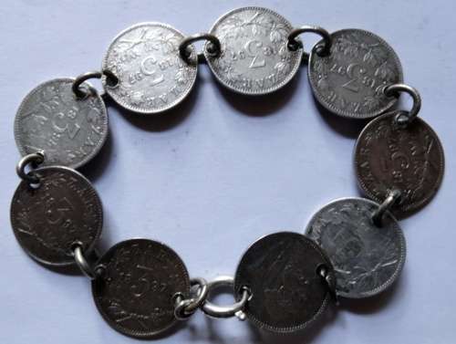 Period Bracelet 8 ZAR Tickeys with Silver Links