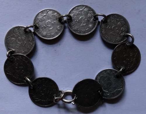 Period Bracelet 8 ZAR Tickeys with Silver Links
