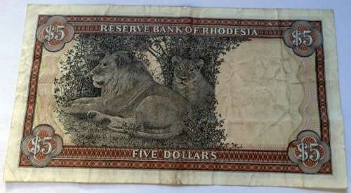 Rhodesian Five Dollar Bank Note