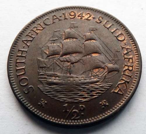 Unc 1942 South African Half Penny