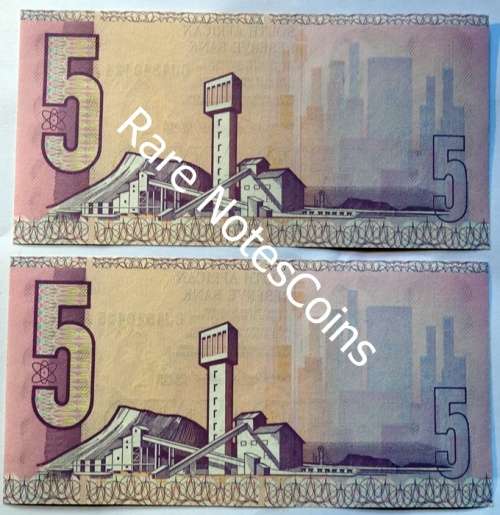 C Stals Unc 1st Issue E/A Sequential Five Rand Notes