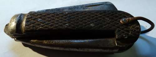 WW2 British Commonwealth Clasp Knife with Marlin Spike and Forked Blade