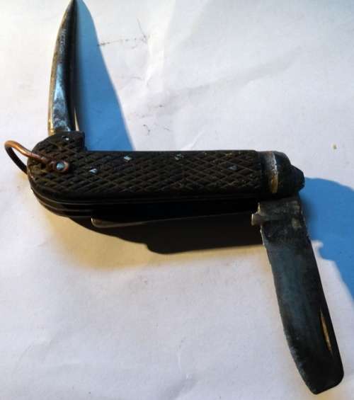 WW2 British Commonwealth Clasp Knife with Marlin Spike and Forked Blade