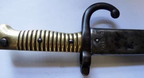 1874 Yataghan French Bayonet with Original Sheath Chassepot Rifle