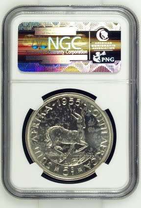 ## 1955 South African NGC Graded Crown PF64 ##