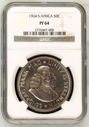 ## 1964 South African NGC Graded Crown PF64 ##
