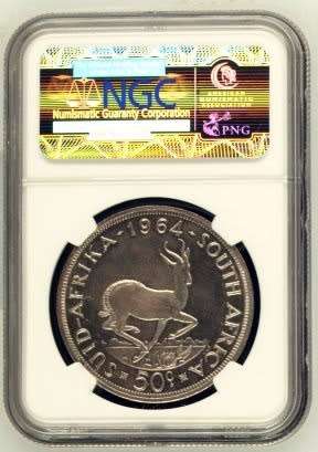 ## 1964 South African NGC Graded Crown PF64 ##
