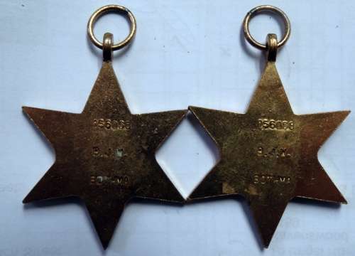 ## Two WW2 Stars Medals to BJW Bothma ##