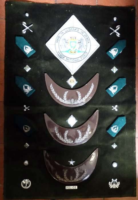 Collection of Venda Police Badges Shoulder Titles and Ranks