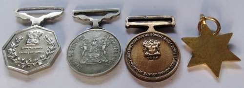 4 Miniature Medals WW2 to SADF