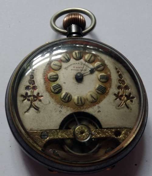Antique Swiss 8 Day Pocket Watch Working Condition (Hebdomas