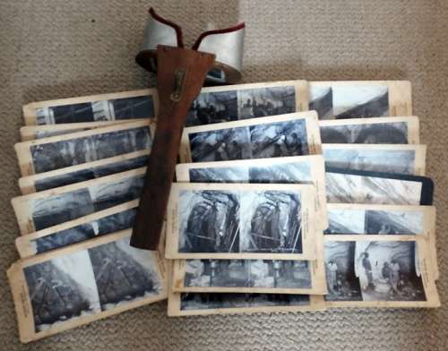 Antique C 1902 HC While Company Slerco Scopic Viewer with Crown Mine Photo's