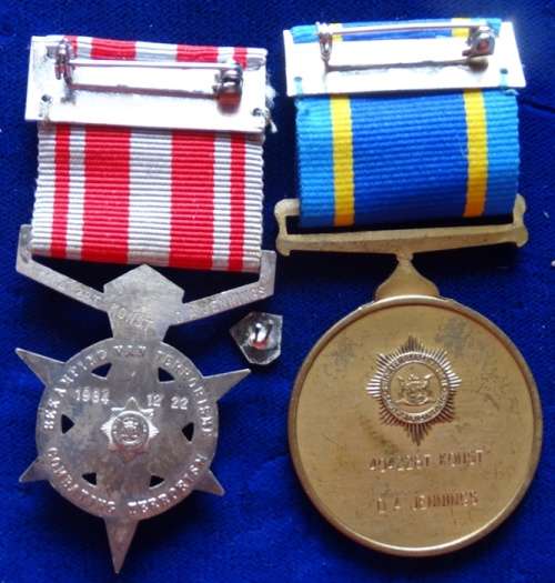 Police Anti Terrorism Medal Group to Const DA Jennings with 2 Sitations 1 Plus Pin