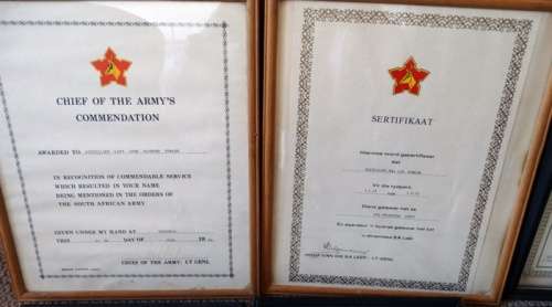 ## 5 Medal Group to Cmdt JR Fowler with Sertificates ##