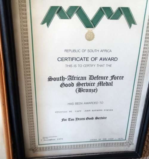 ## 5 Medal Group to Cmdt JR Fowler with Sertificates ##