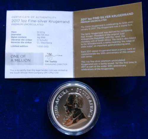 ## Premier Uncirculated 2017 1 Onz Kruger Rand ##