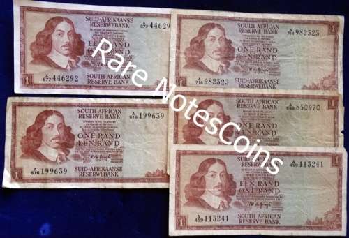 ## TW De Jongh 1967 - 75 One Rand Notes ##