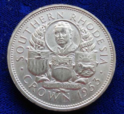 ## Southern Rhodesian Crown Lid damaged coin perfect  ##