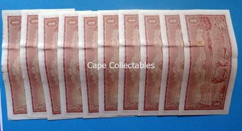 10 Sequential TW de Jongh One Rand Notes