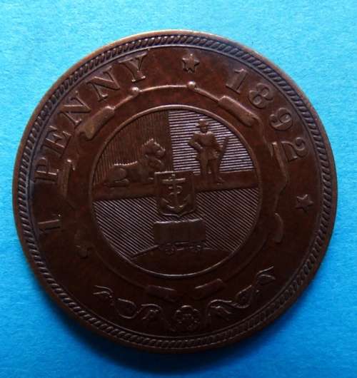 Stunning 1892 ZAR Penny. key date