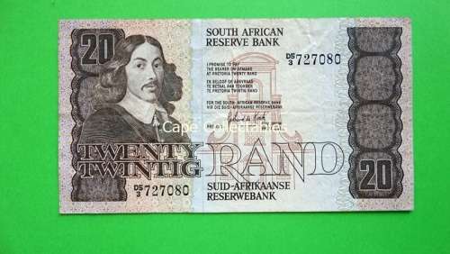 TWENTY RAND - GPC DE KOCK- 1985 - D5/3 -  NOTE - VF
