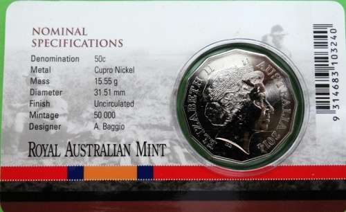 Royal Australian Mint 50P Commemorating Anglo Boer War