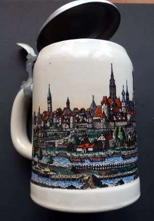 West Germany BMW German Beer Mug   ( 14 cm High) with lid