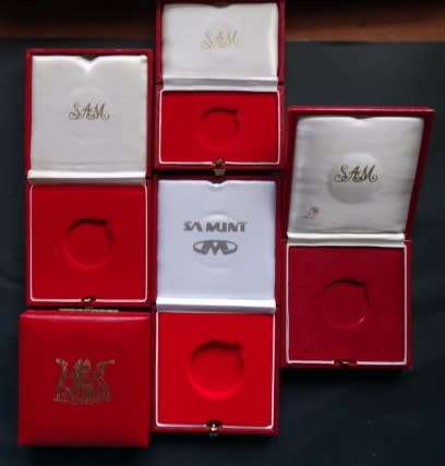 5 Empty Krugerrand  Boxes