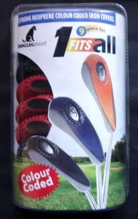 Sealed  Brand new Dogleg Right 9 Piece Iron Covers. Fits all