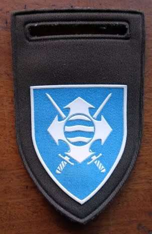 SADF QUARTERMASTER GENERAL HQ TUPPER FLASH. PINS INTACT