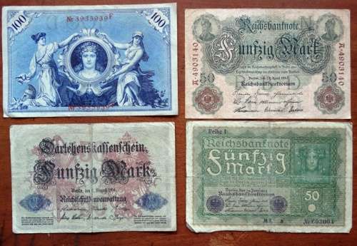 4 German Hyper Inflation Notes