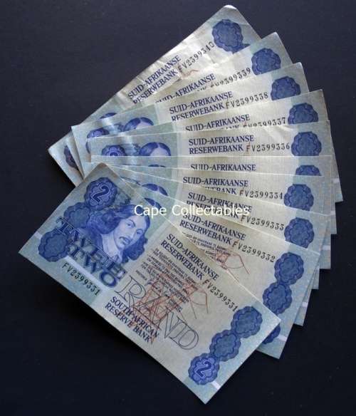 10 Sequential GPC de Kock Two Rand Notes (A)